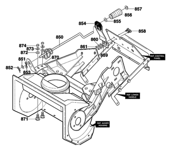 Chute Rod Assembly Diagram and Parts List for 621451X31C 2001 Briggs and Stratton Snow Blower